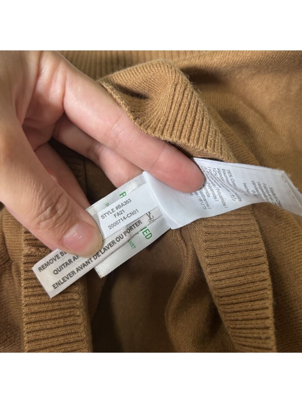 J.Crew Brown Knit High-Waisted Cotton Cashmere Sweater Short Women's Small S - Picture 4 of 5